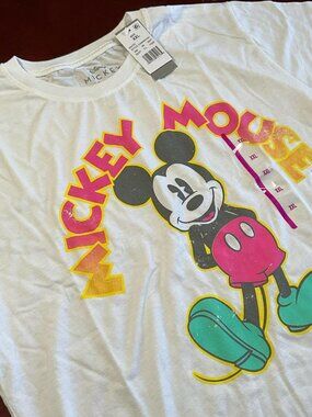 NWTs Womens Disney Jerry Leigh Mickey Mouse White Graphic T Shirt (XXLarge)